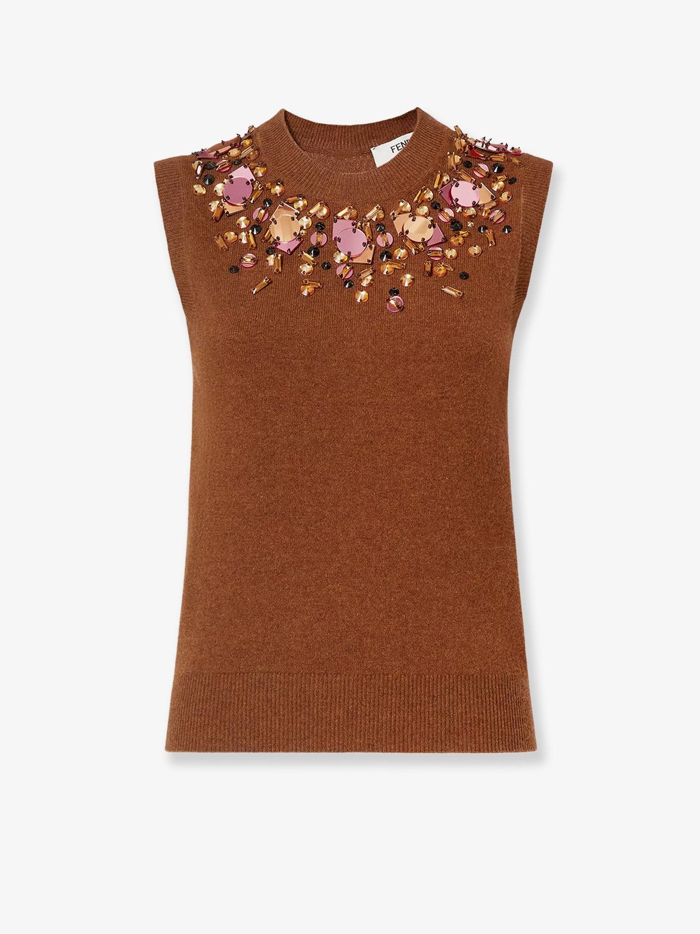 Fendi Sleeveless wool and cashmere sweater