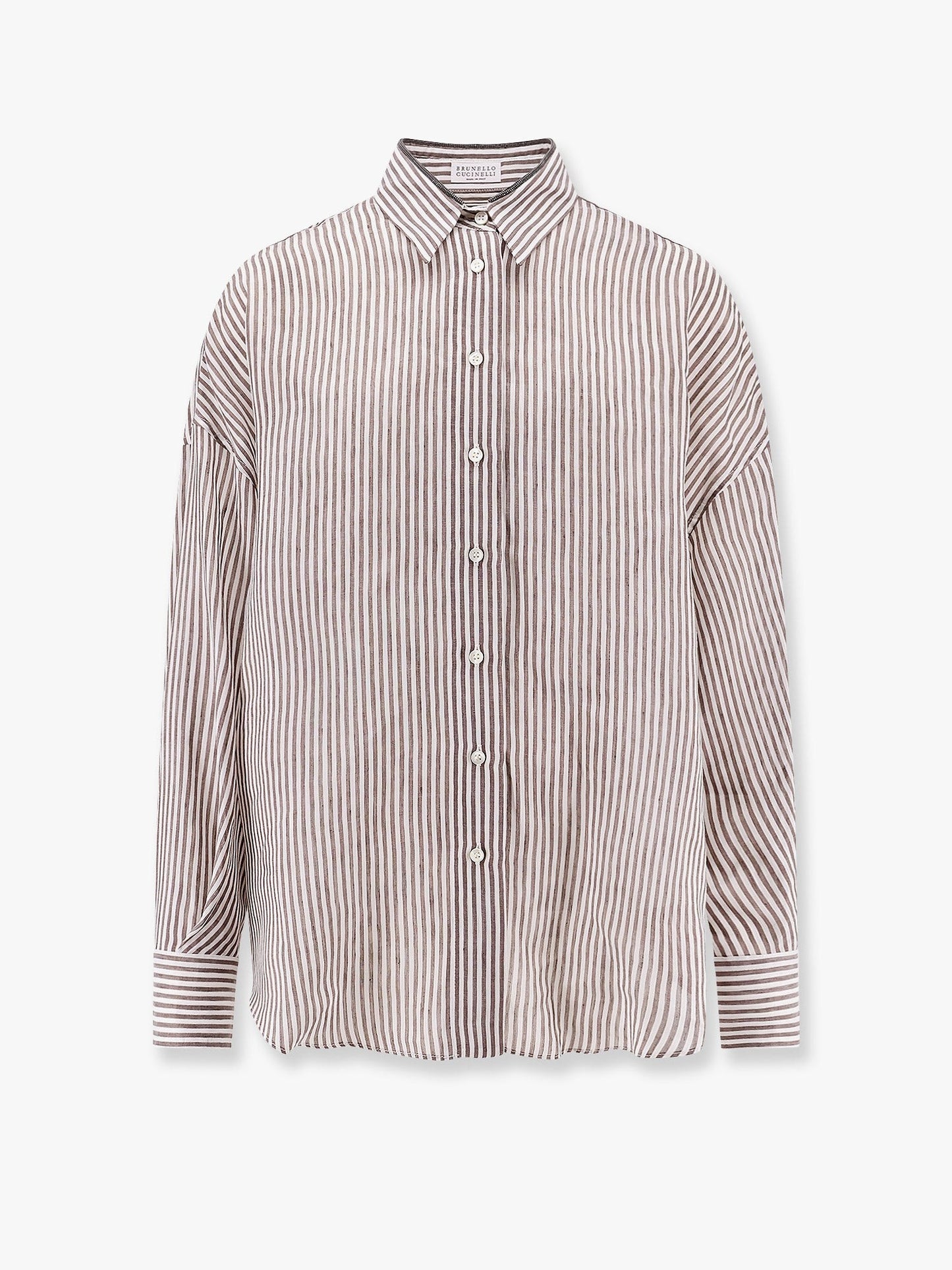 Brunello Cucinelli Striped linen and silk shirt