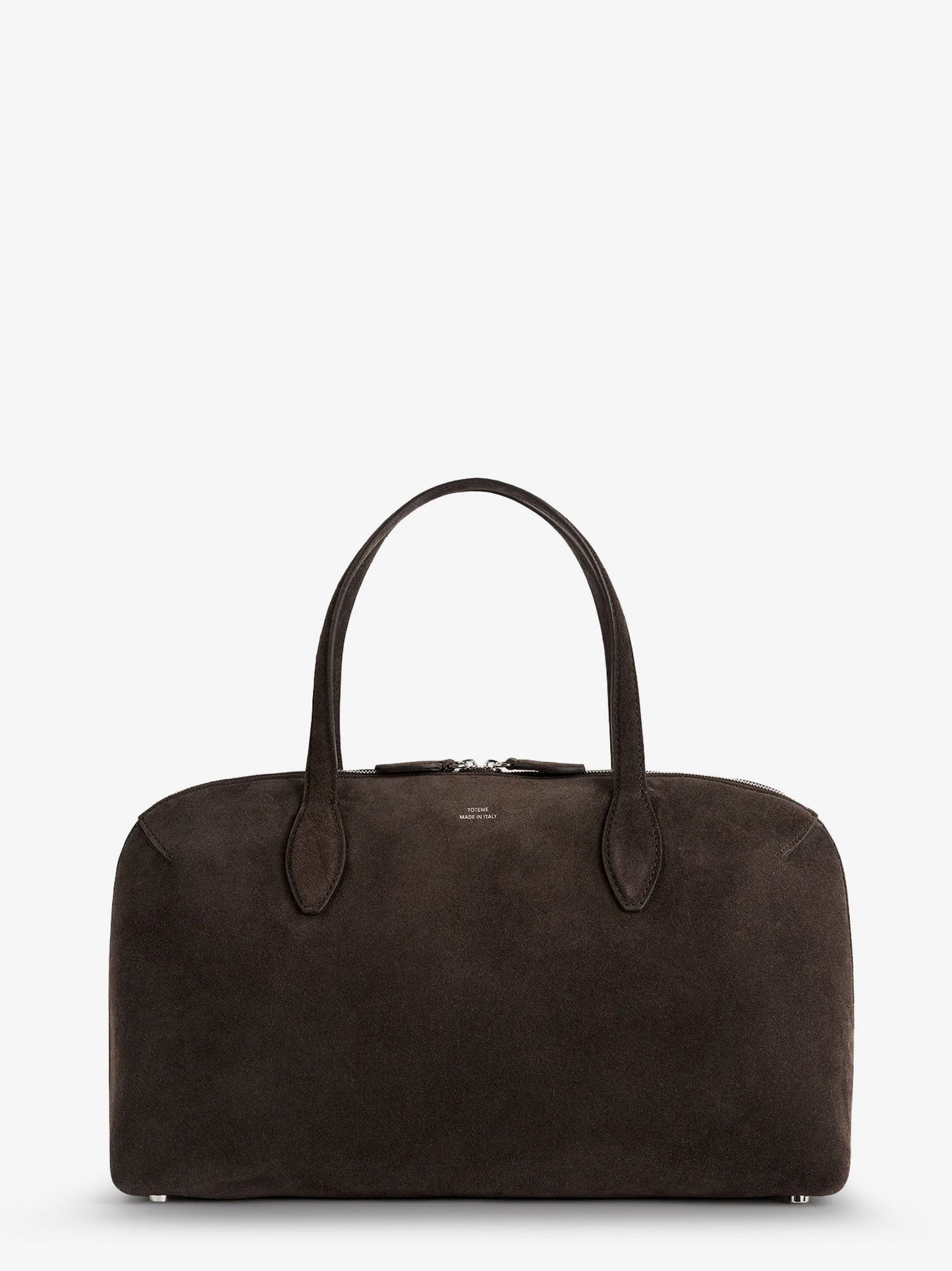 TOTEME Suede crossybody bag with lettering logo on the front