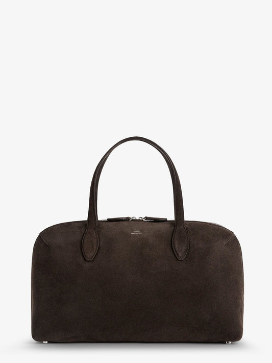 TOTEME Suede crossybody bag with lettering logo on the front