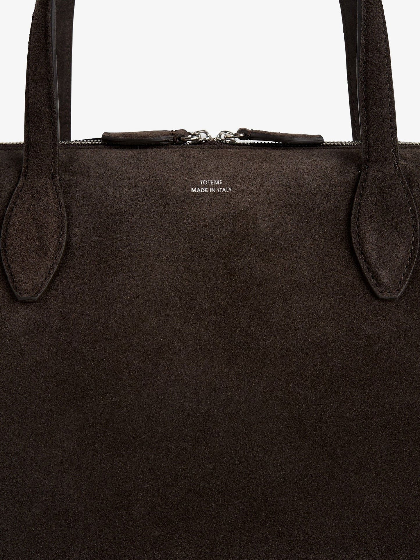 TOTEME Suede crossybody bag with lettering logo on the front