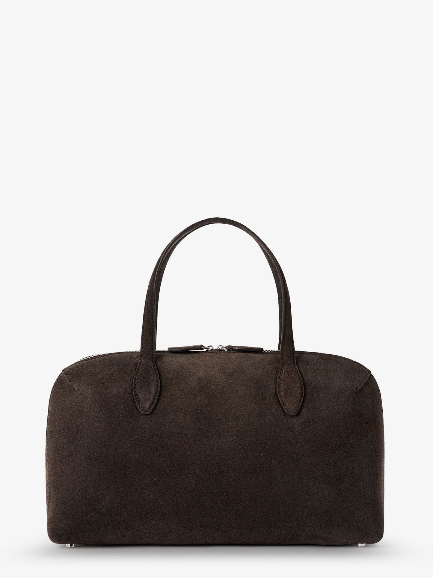 TOTEME Suede crossybody bag with lettering logo on the front