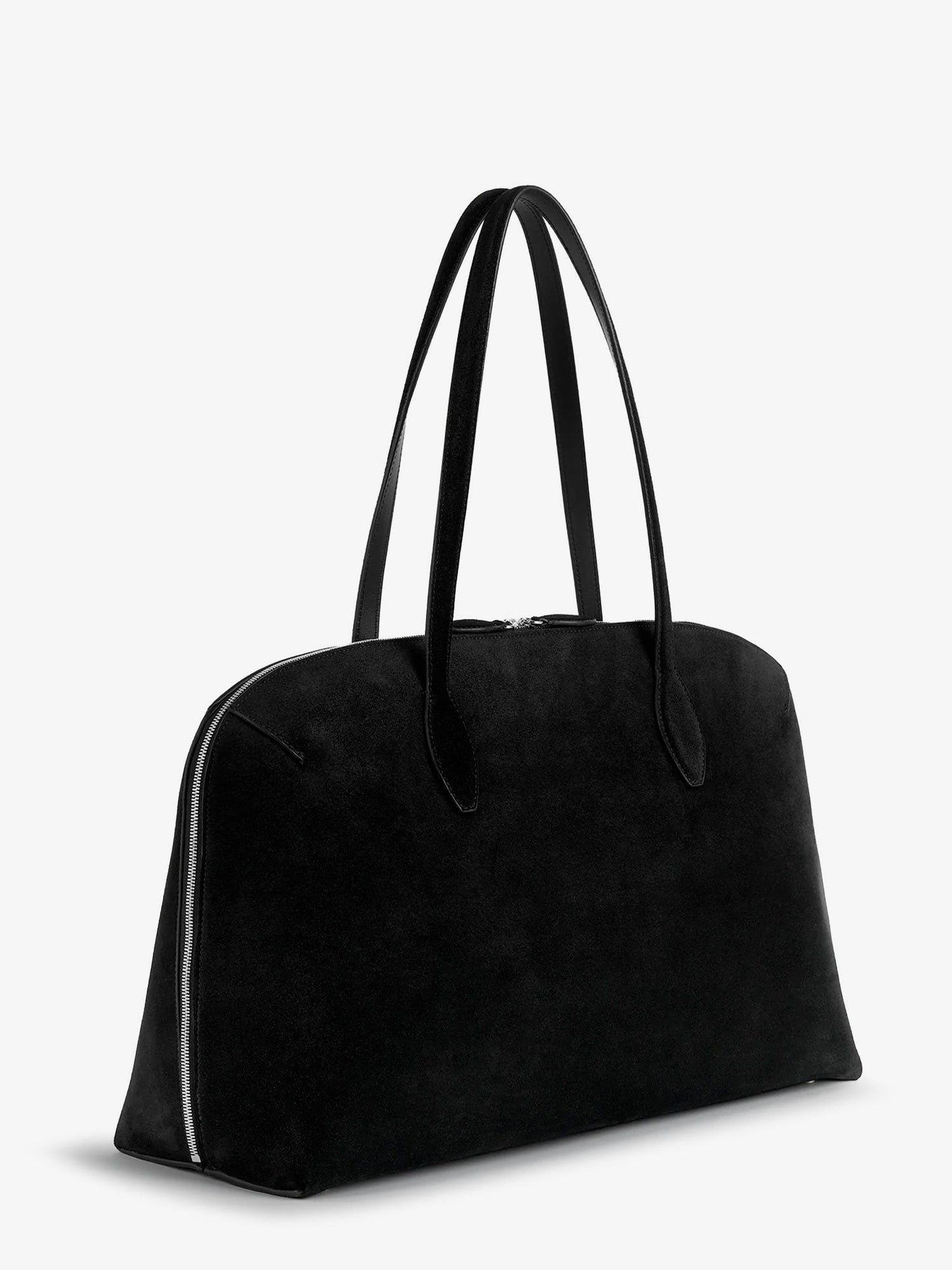 TOTEME Suede handbag with engraved logo on the front
