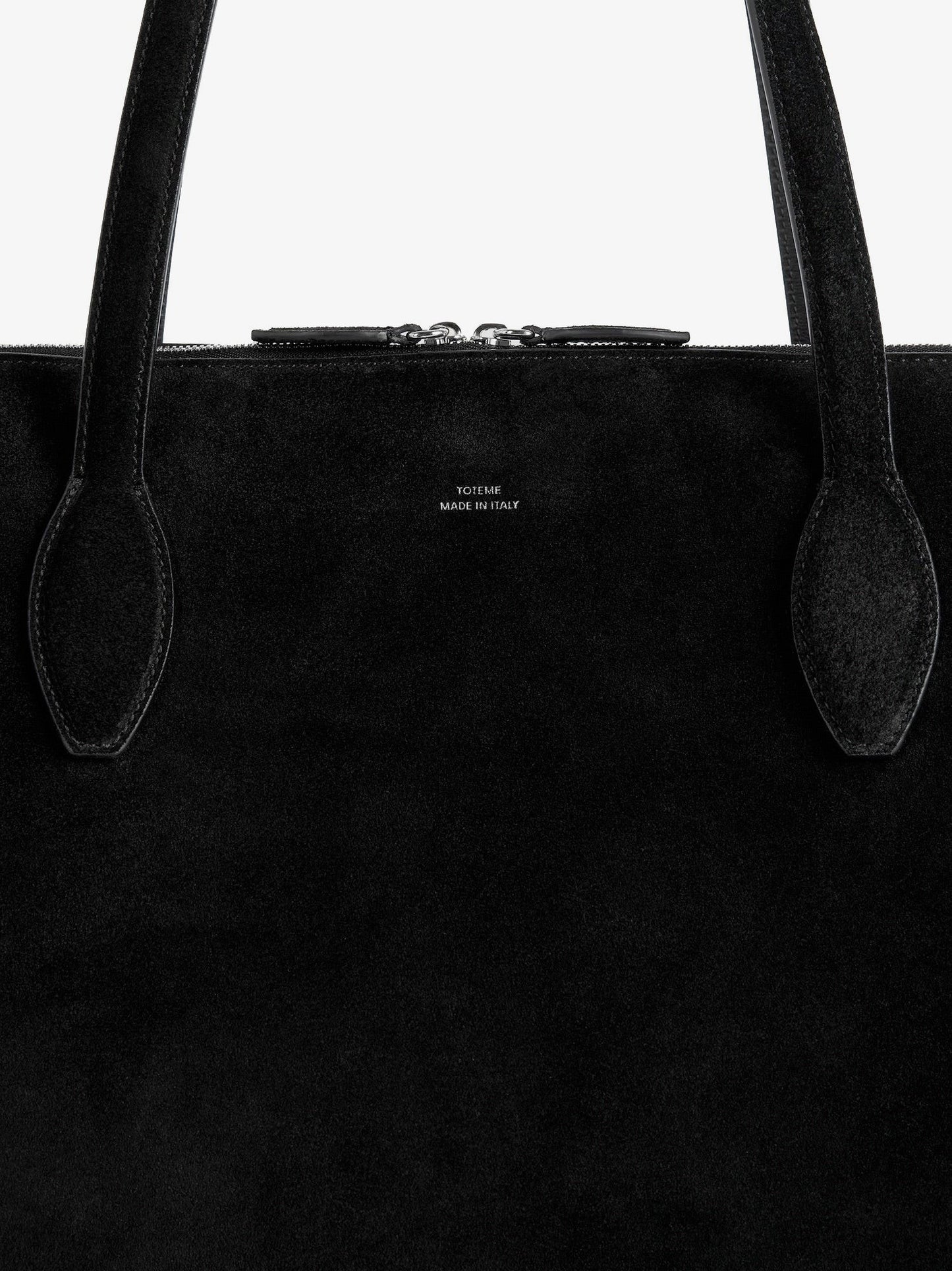 TOTEME Suede handbag with engraved logo on the front