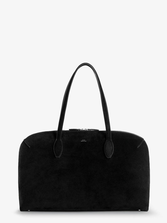 TOTEME Suede handbag with engraved logo on the front