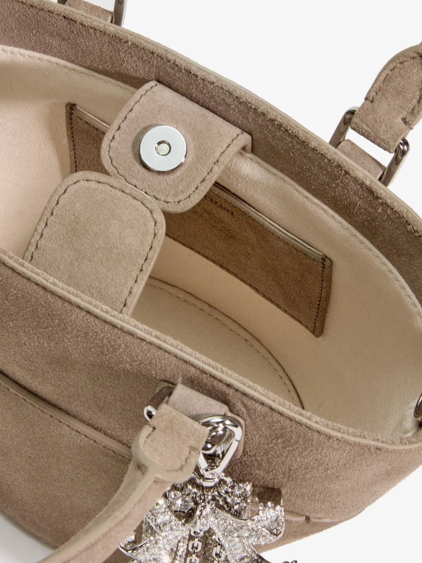 SELF PORTRAIT Suede shoulder bag with charms