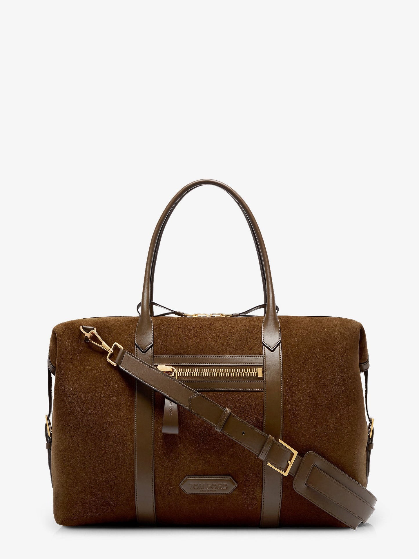 TOM FORD Suede travel bag with leather inserts