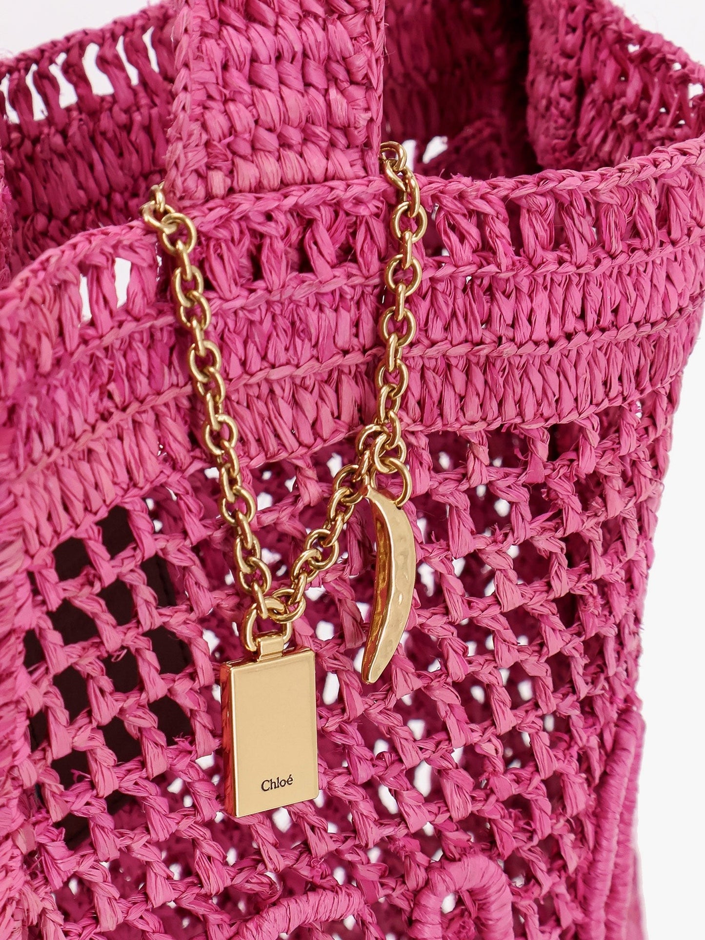 CHLOE' Summer banana rafia tote bag