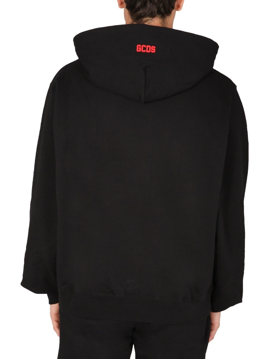 gcds SWEATSHIRT WITH RUBBER LOGO