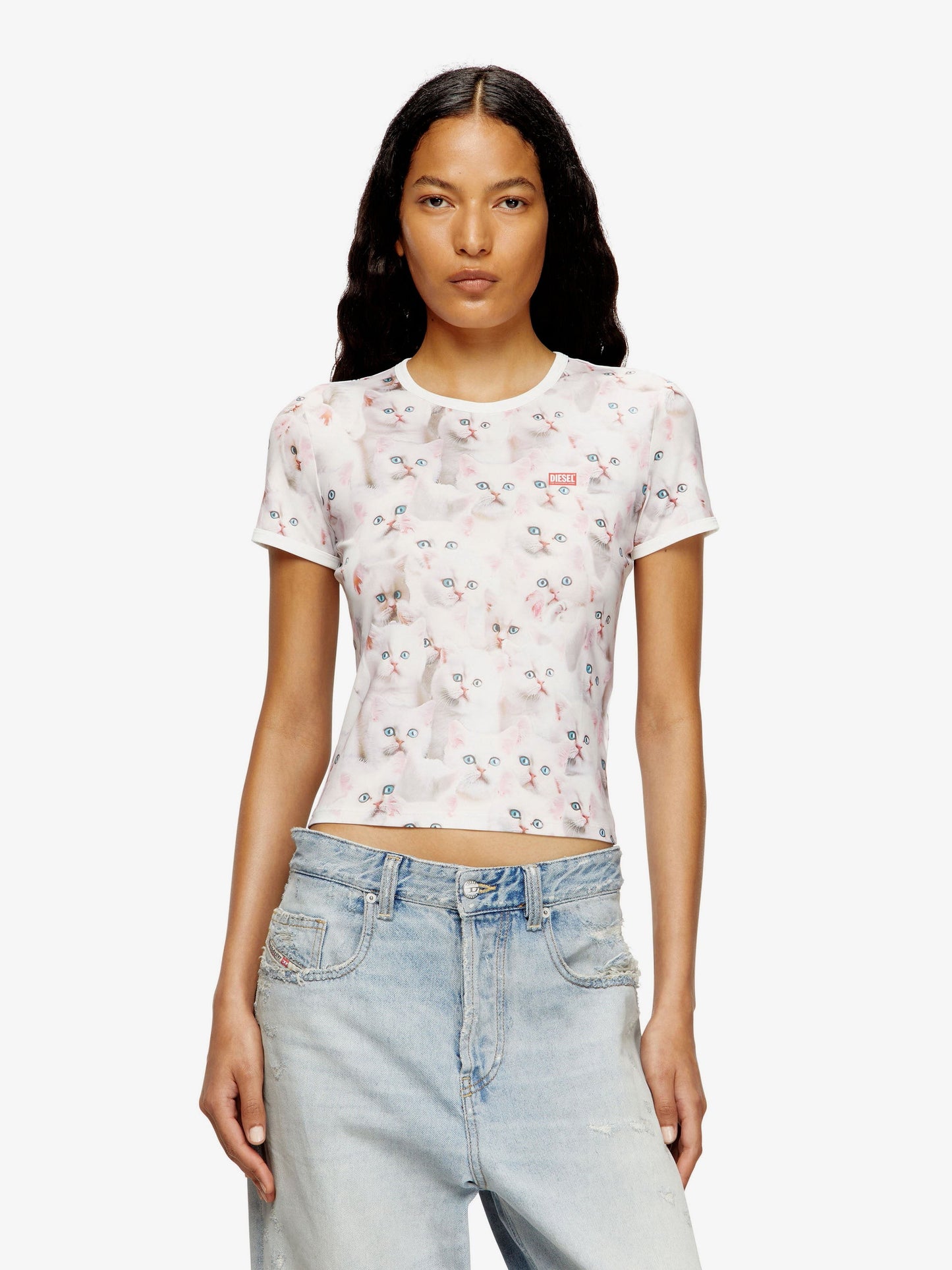 Diesel T-Unclau stretch fabric T-shirt