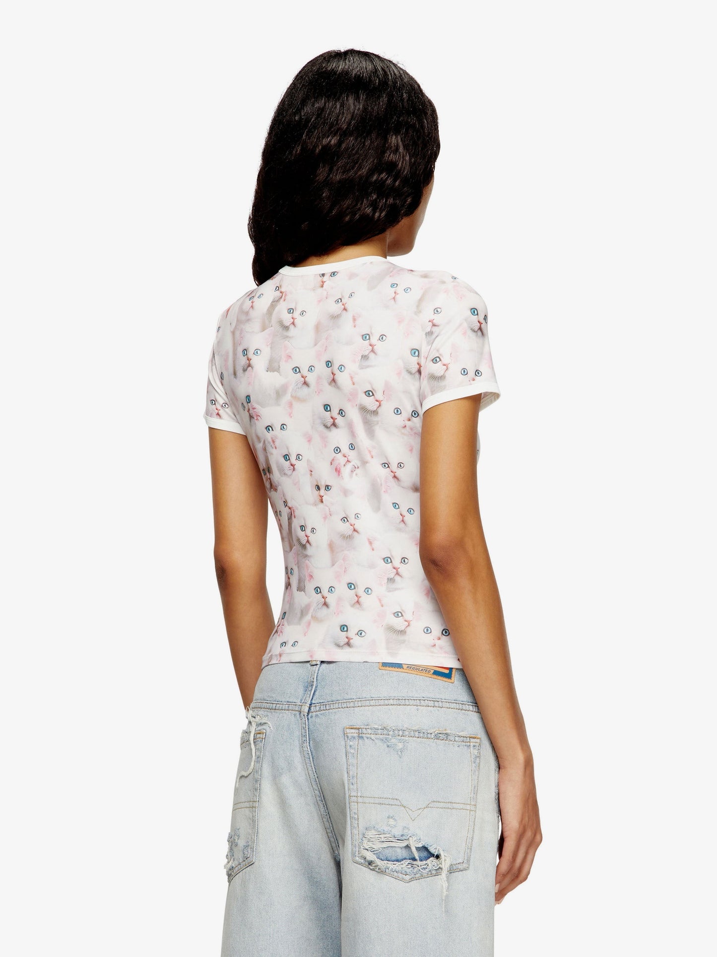 Diesel T-Unclau stretch fabric T-shirt