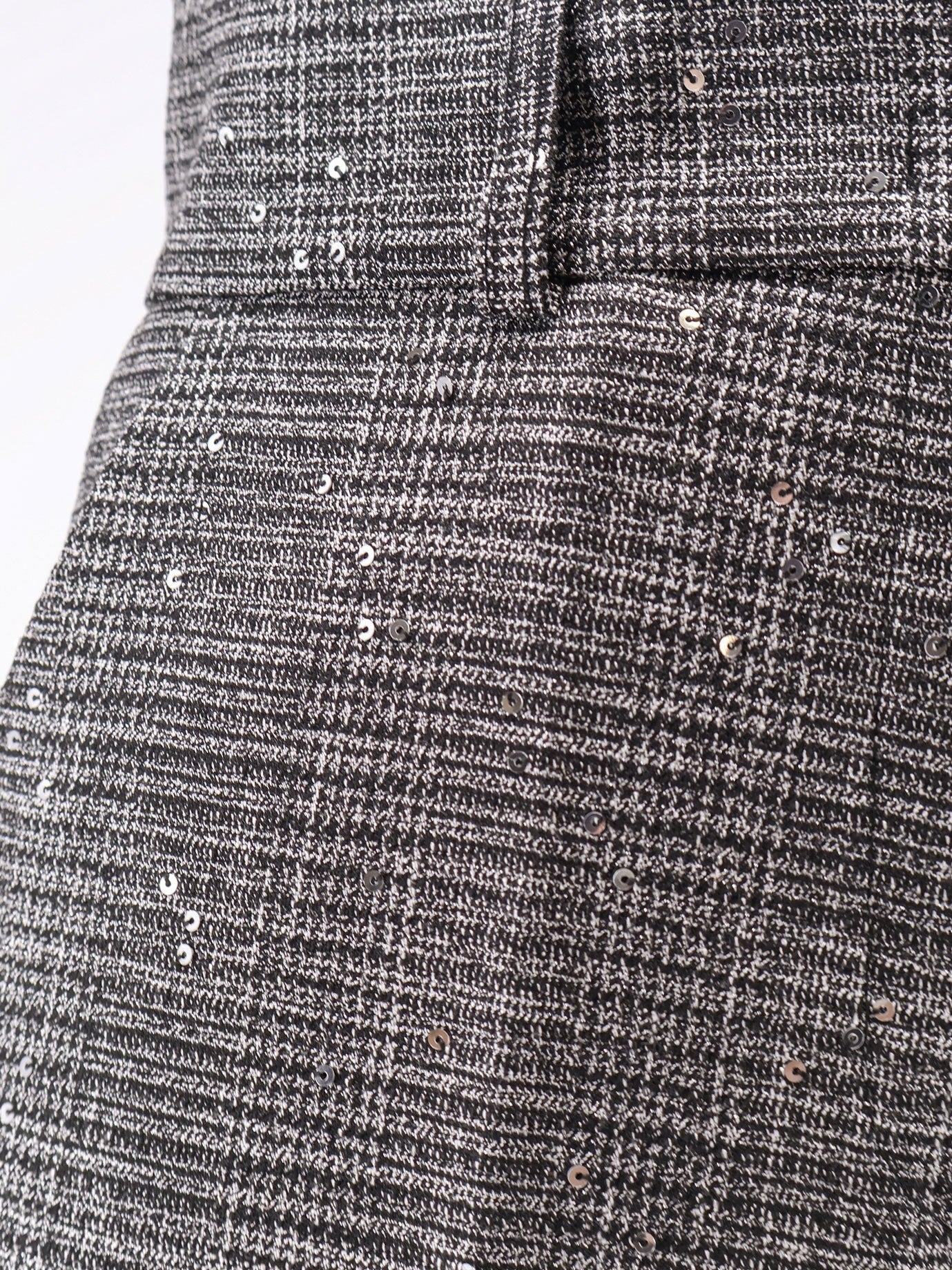 Actualee Tartan trousers with lurex and sequin trim