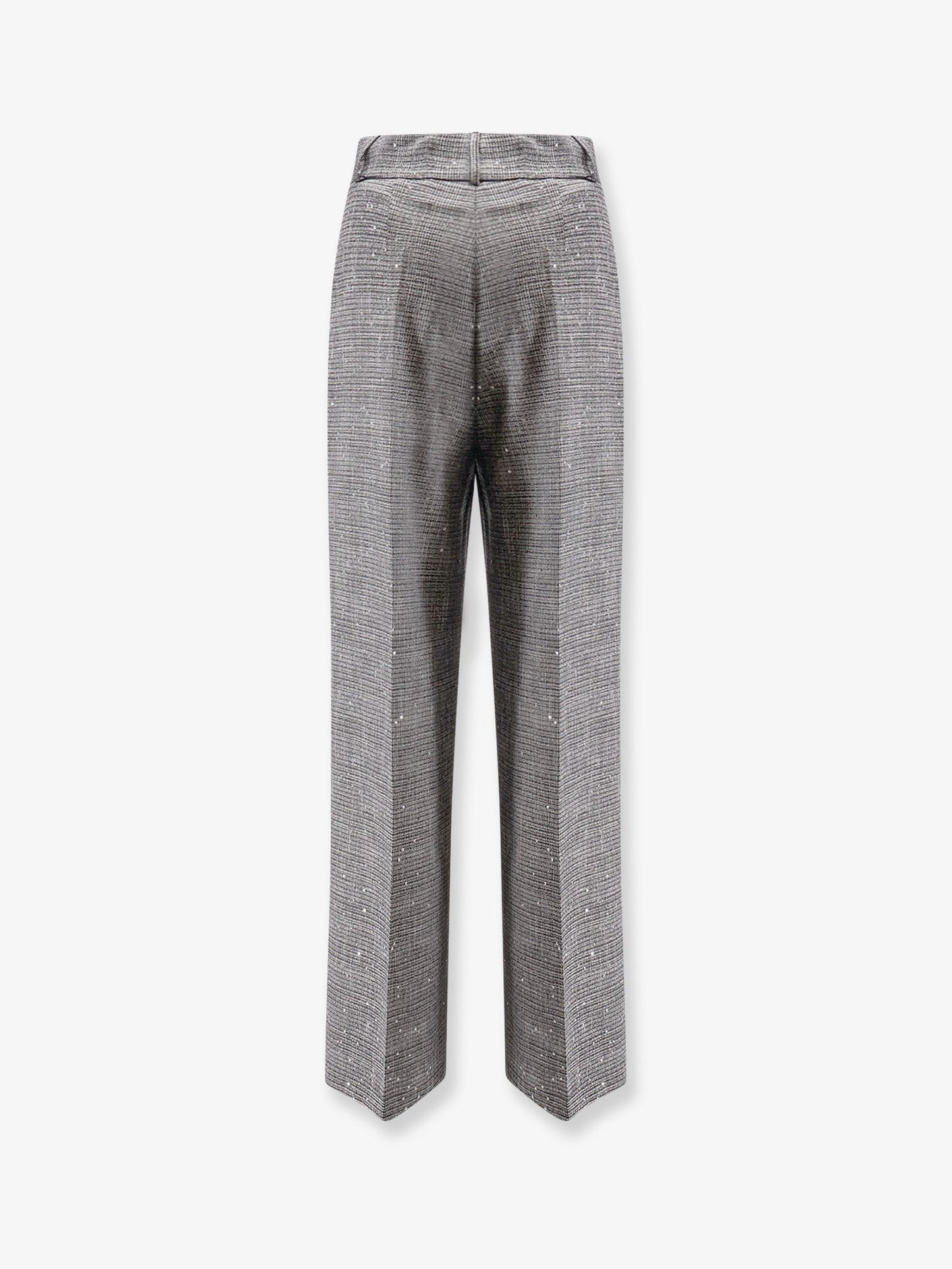 Actualee Tartan trousers with lurex and sequin trim