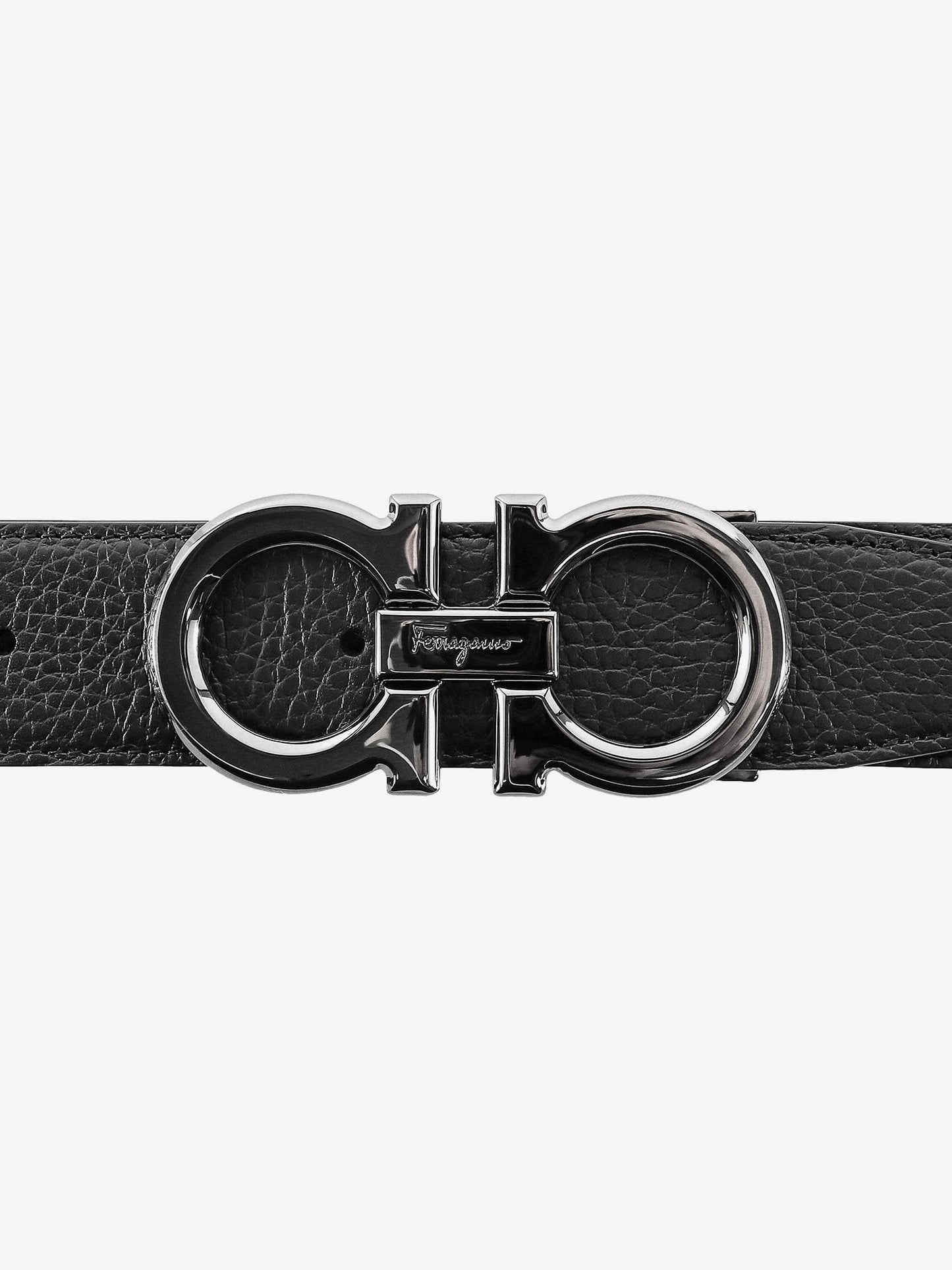 Ferragamo Textured leather belt with iconic Gancini buckle