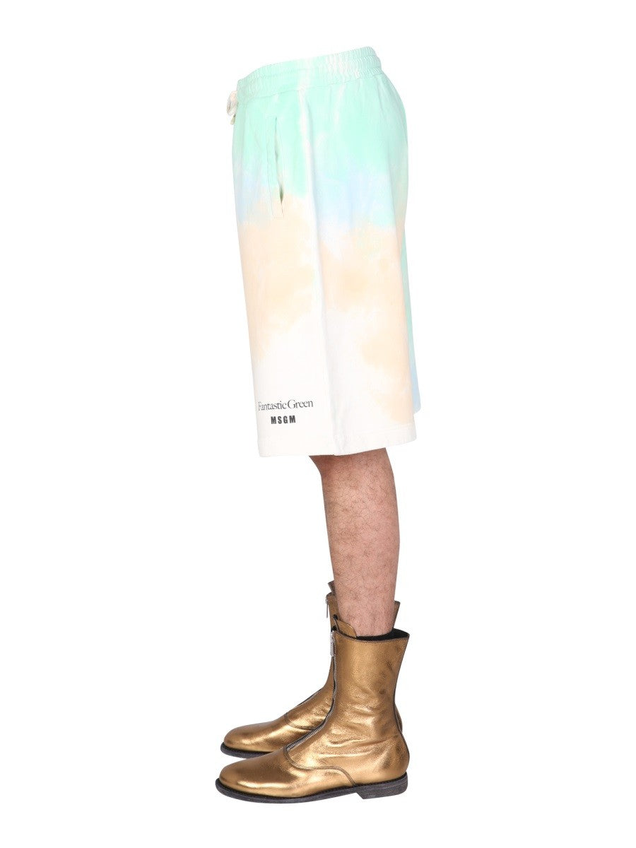 msgm TIE DYE PATTERN BERMUDA