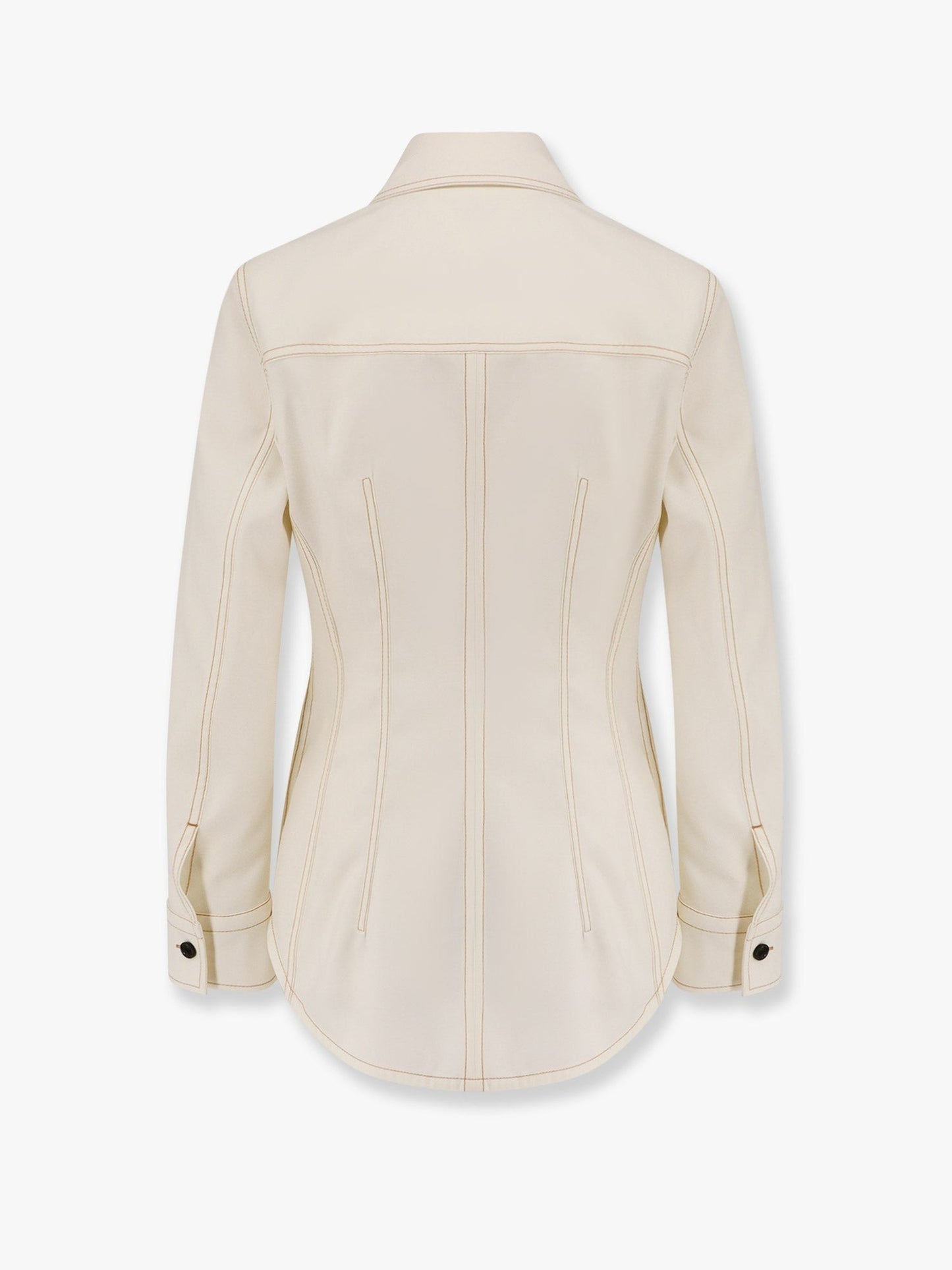 Bottega Veneta Traverl light wool shirt with maxi pointed collar