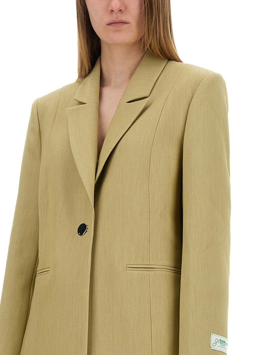 GANNI TWILL SUIT BLAZER