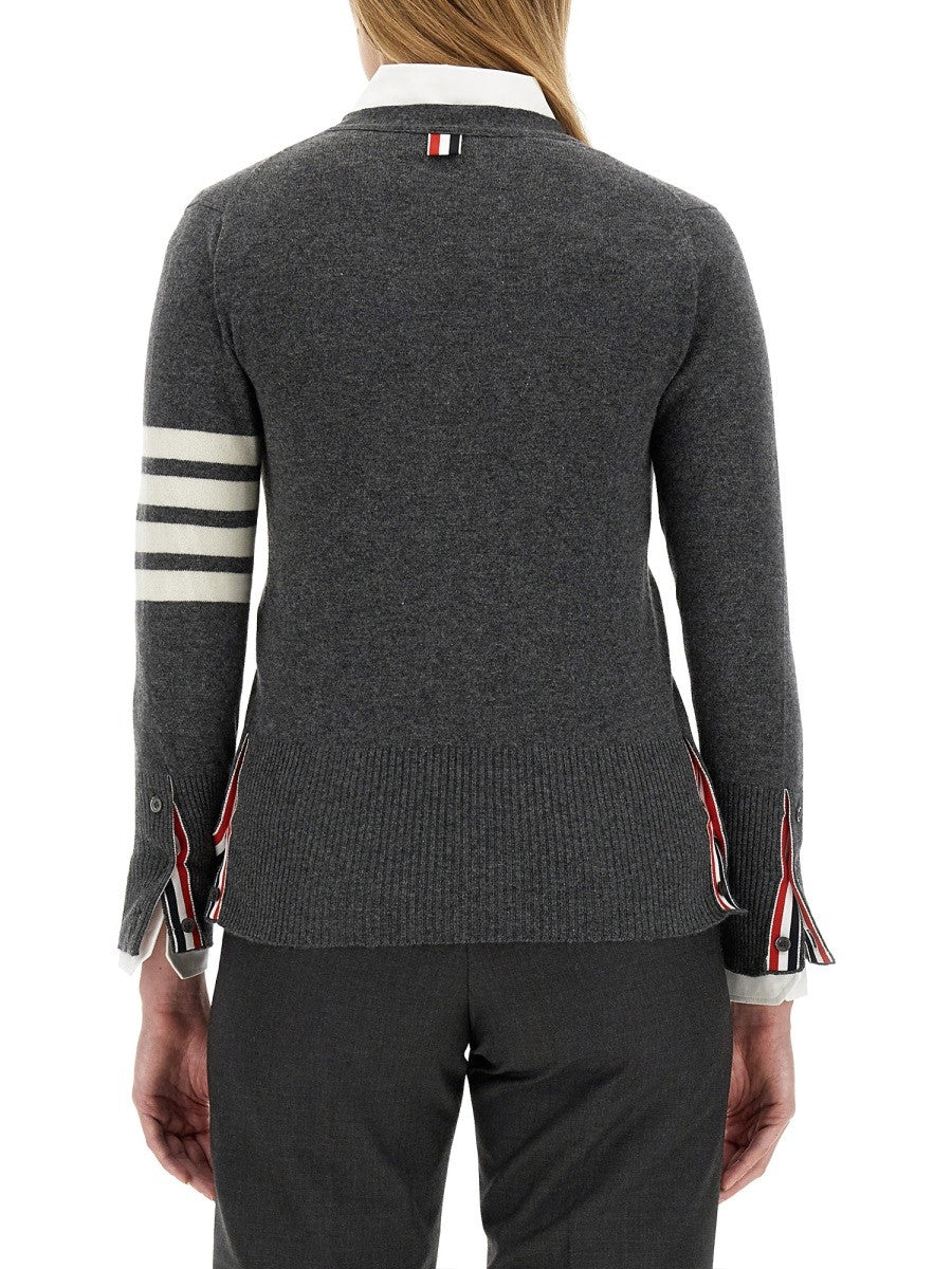 THOM BROWNE V-NECK CARDIGAN