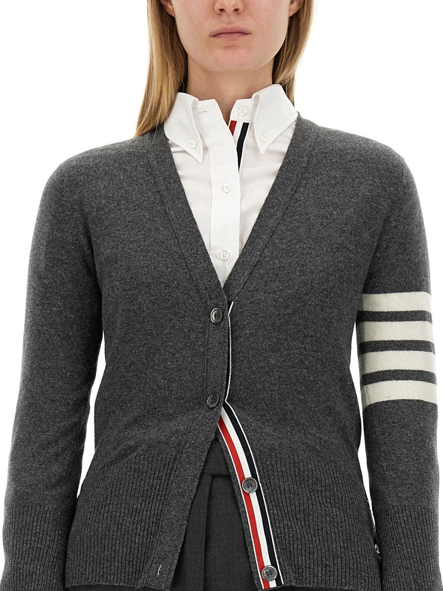 THOM BROWNE V-NECK CARDIGAN