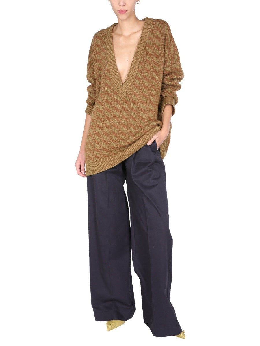 JEJIA V-NECK JACQUARD SWEATER