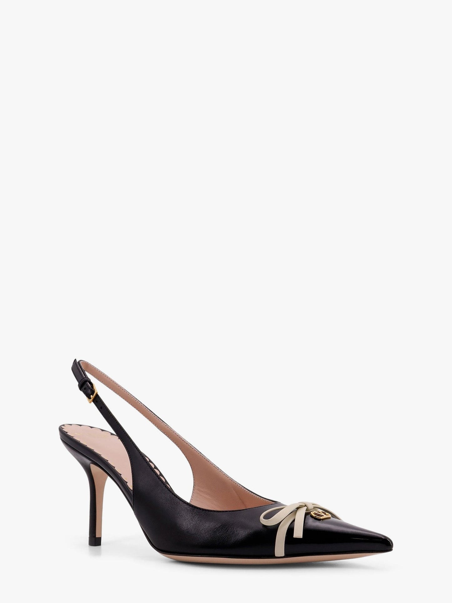 Valentino Garavani Valentino garavani leather slingback with patent leather toe