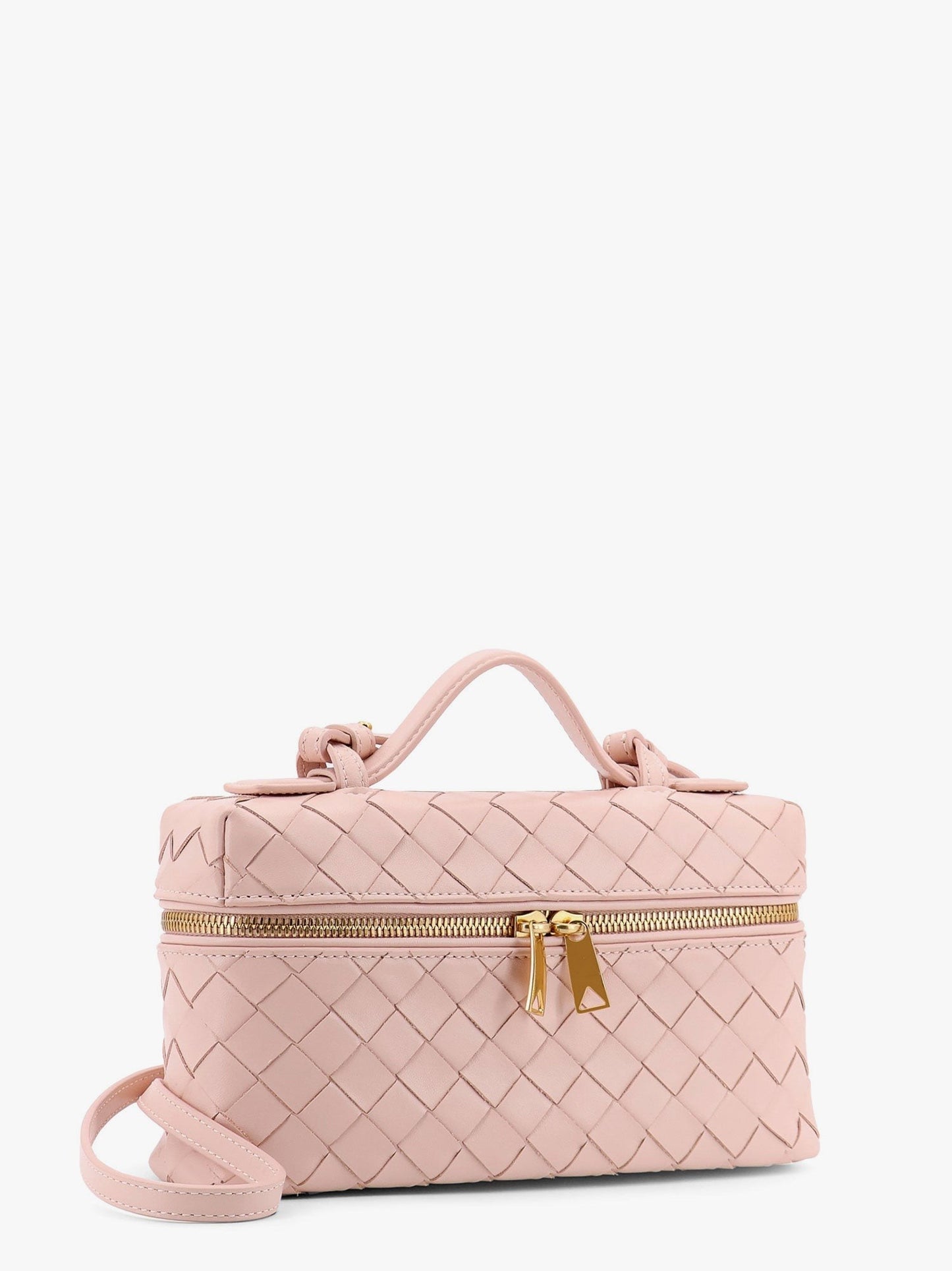 Bottega Veneta Vanity case leather bag with intrecciato iconic motif