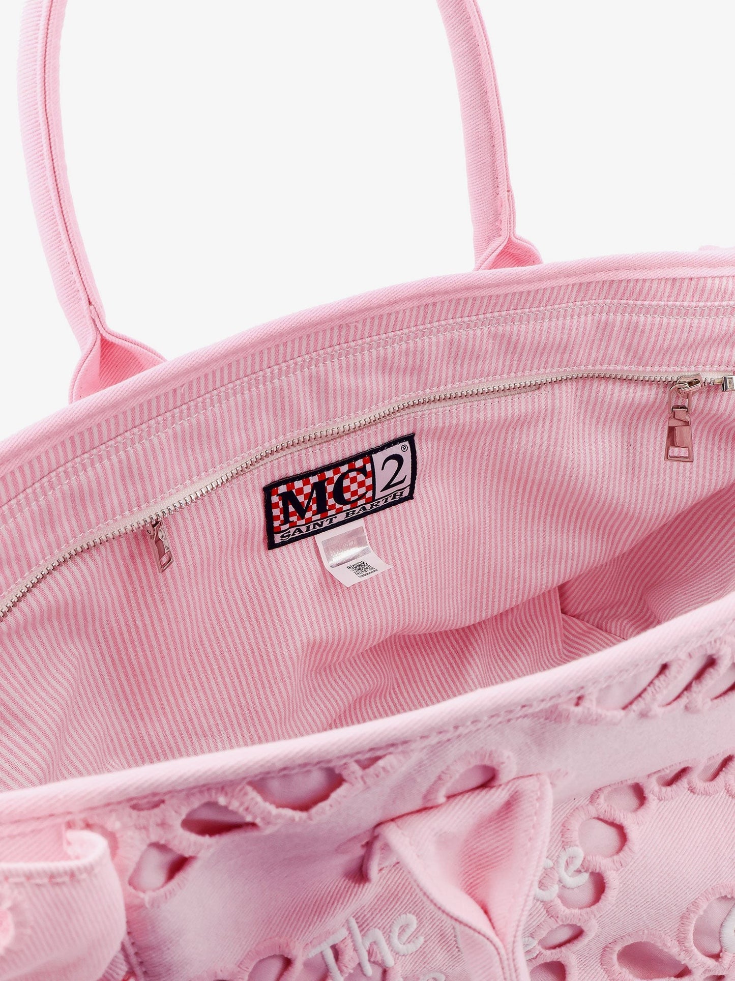 MC2 SAINT BARTH Vanity embroidered cotton handbag with volant