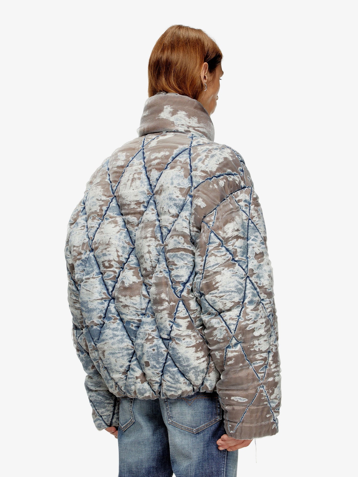 Diesel W-Kons down jacket with distressed effect