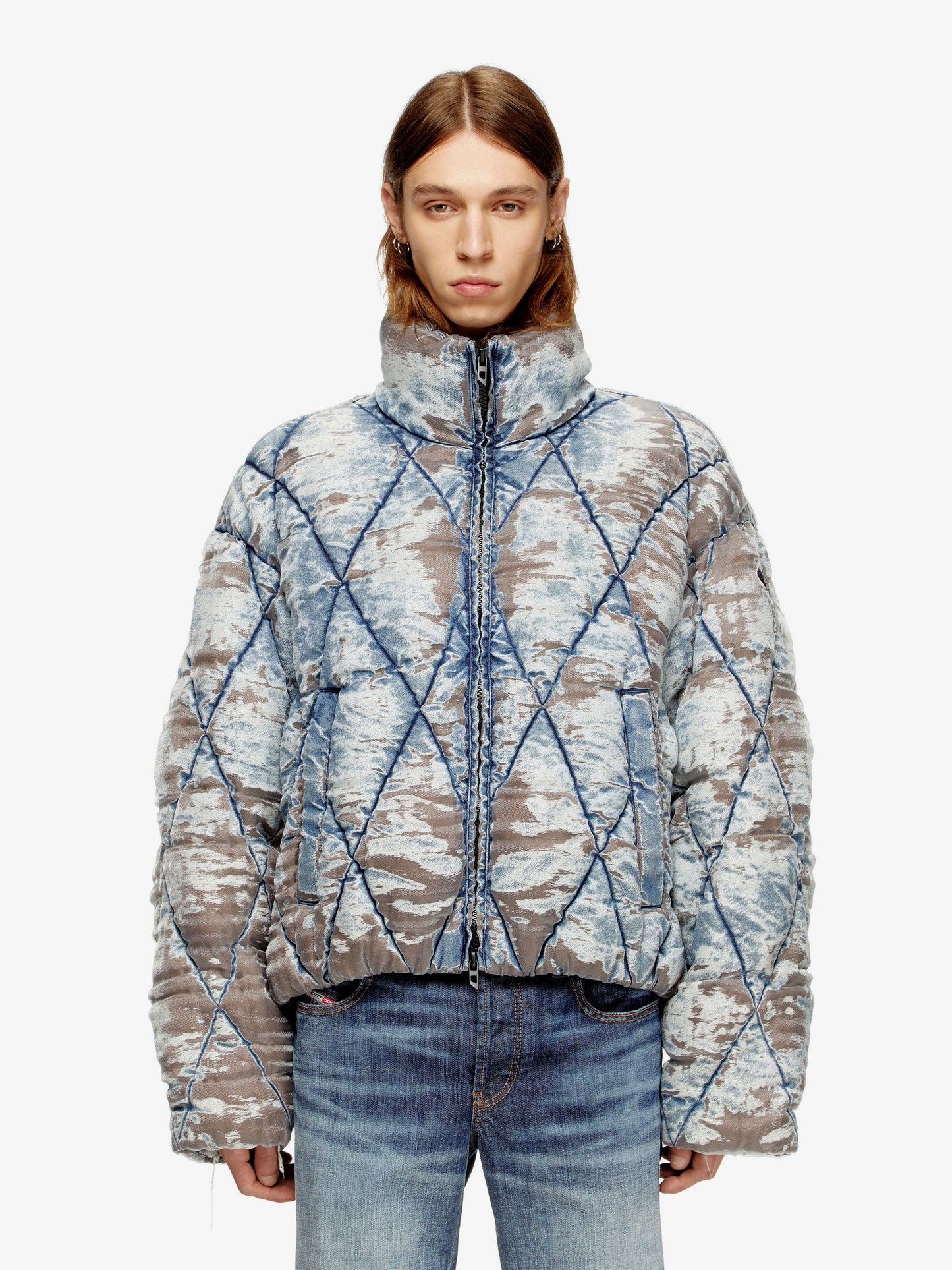 Diesel W-Kons down jacket with distressed effect