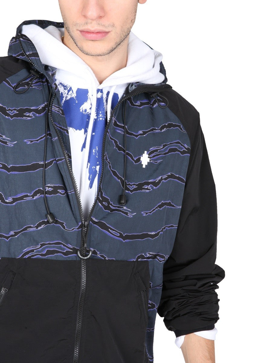 MARCELO BURLON COUNTY OF MILAN WINDBREAKER WITH "CROSS" PRINT