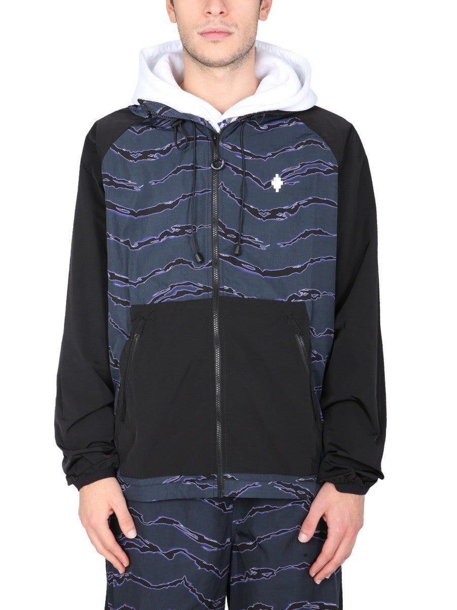 MARCELO BURLON COUNTY OF MILAN WINDBREAKER WITH "CROSS" PRINT