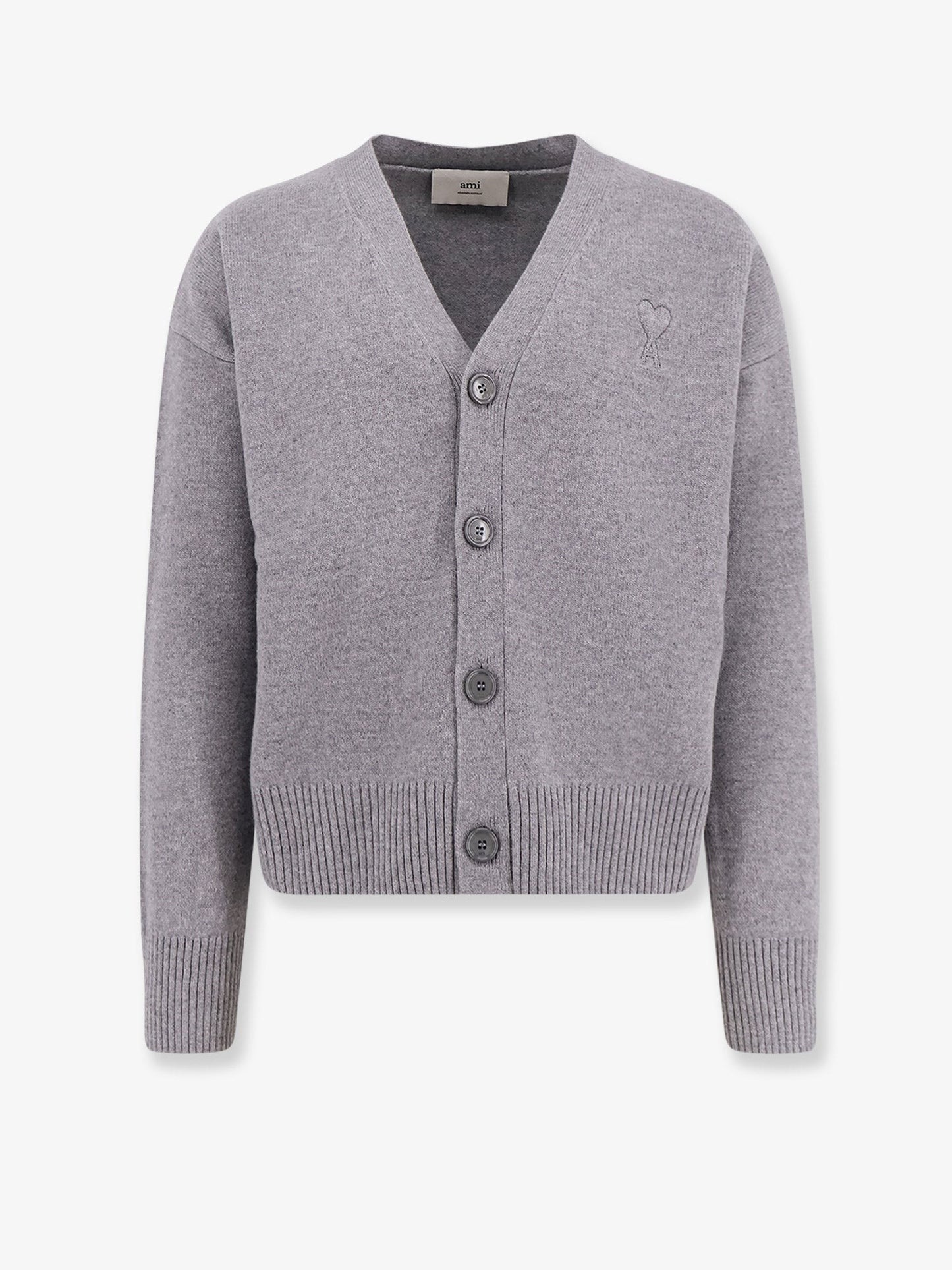 AMI PARIS Wool and cashmere cardigan