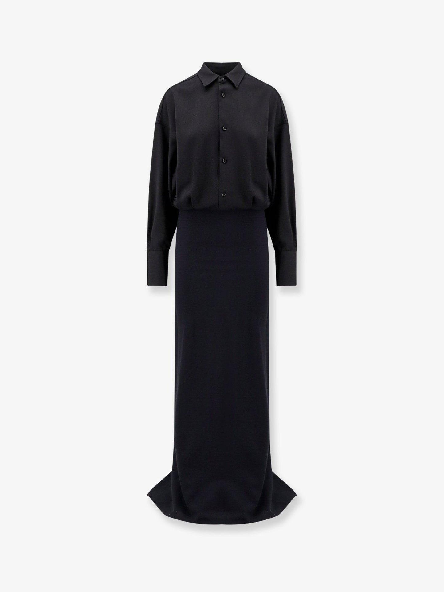 DARKPARK Wool and satin long dress