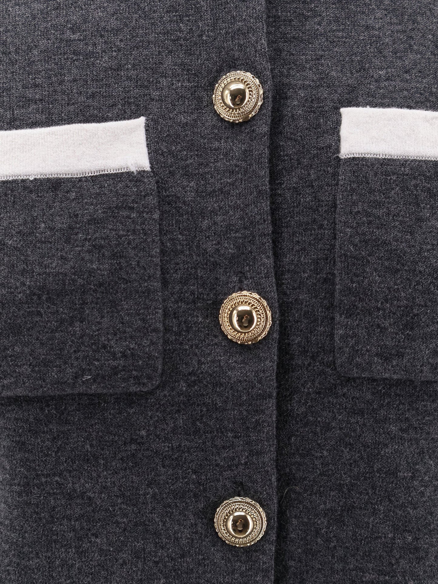 SELF PORTRAIT Wool blend cardigan with contrasting collar