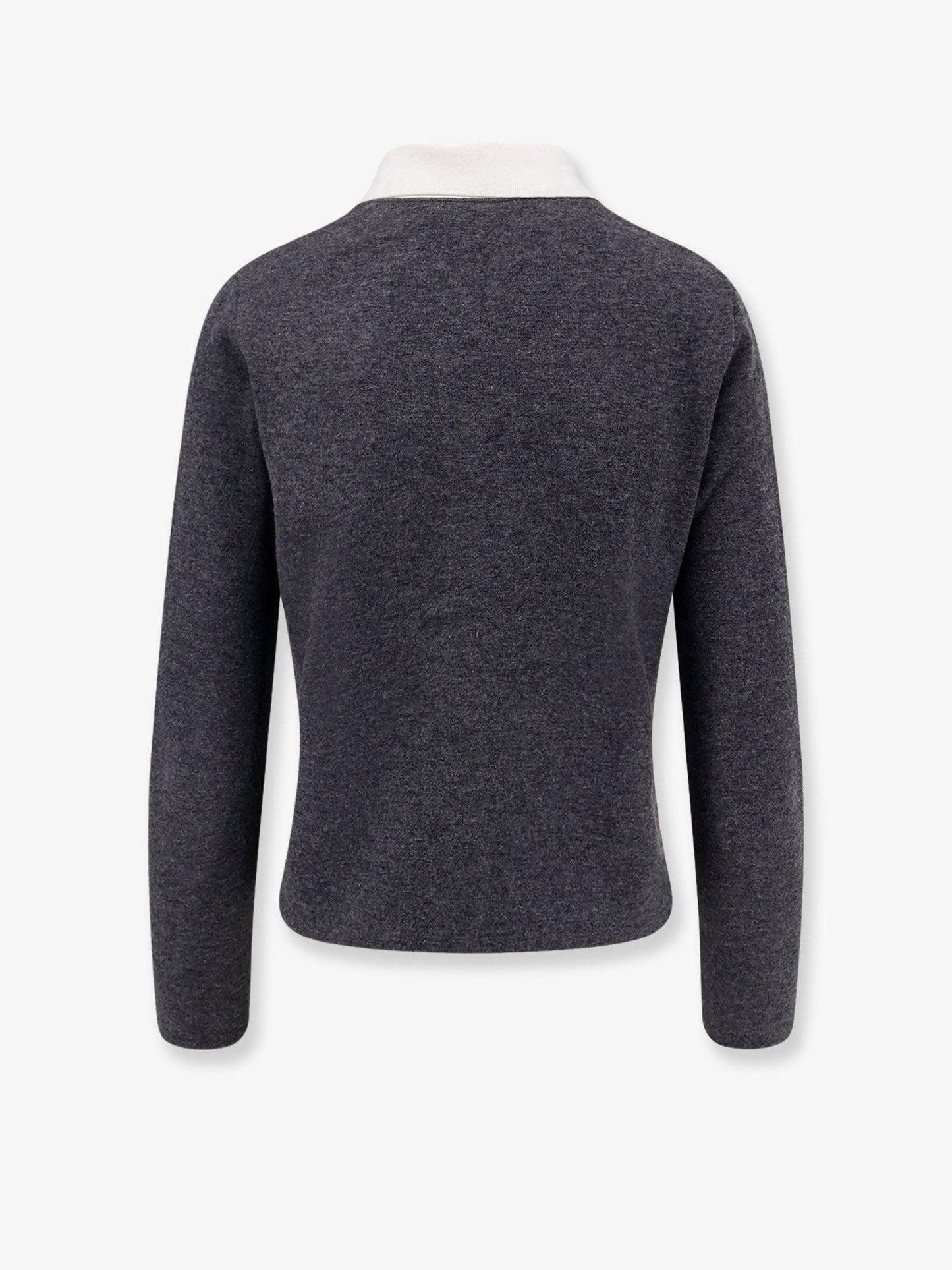 SELF PORTRAIT Wool blend cardigan with contrasting collar
