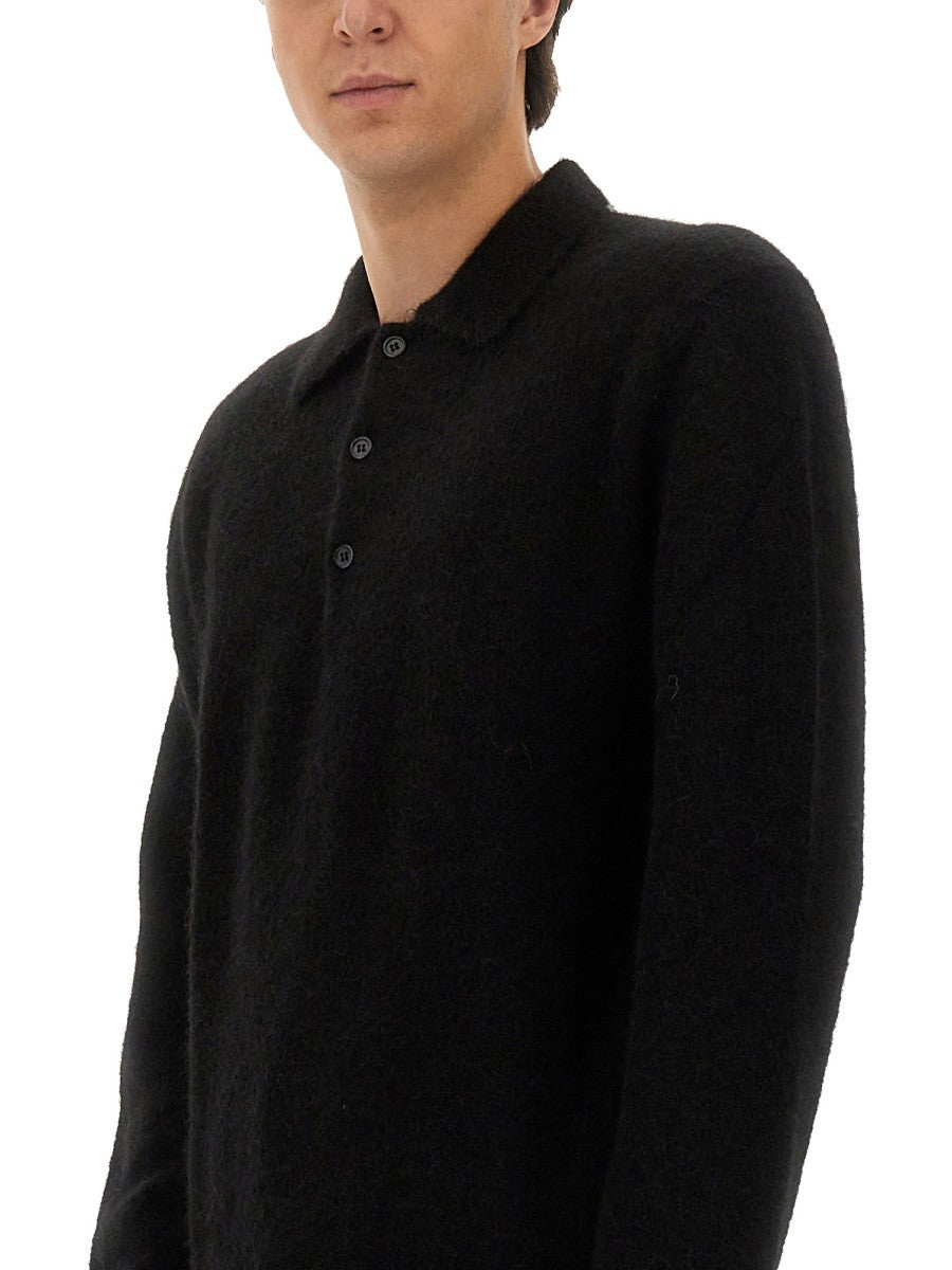 SUNFLOWER WOOL SWEATER WITH POLO COLLAR