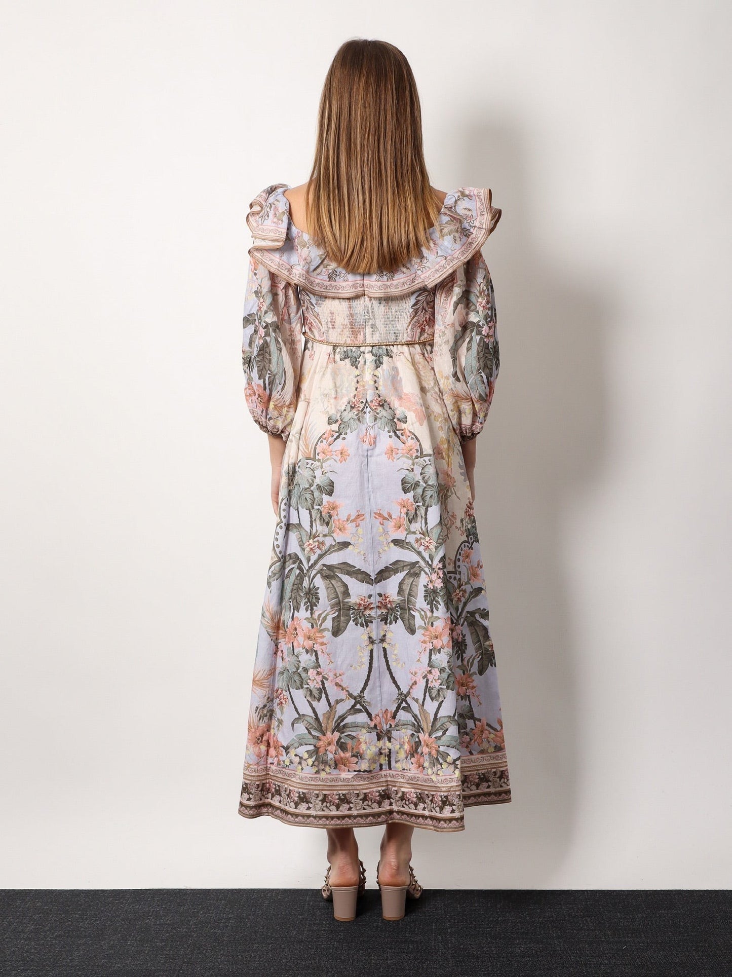 ZIMMERMANN Wylie off-shoulder dress with multicolor print
