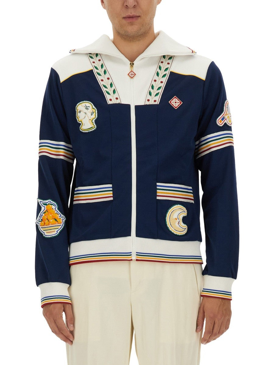 CASABLANCA ZIP SWEATSHIRT.