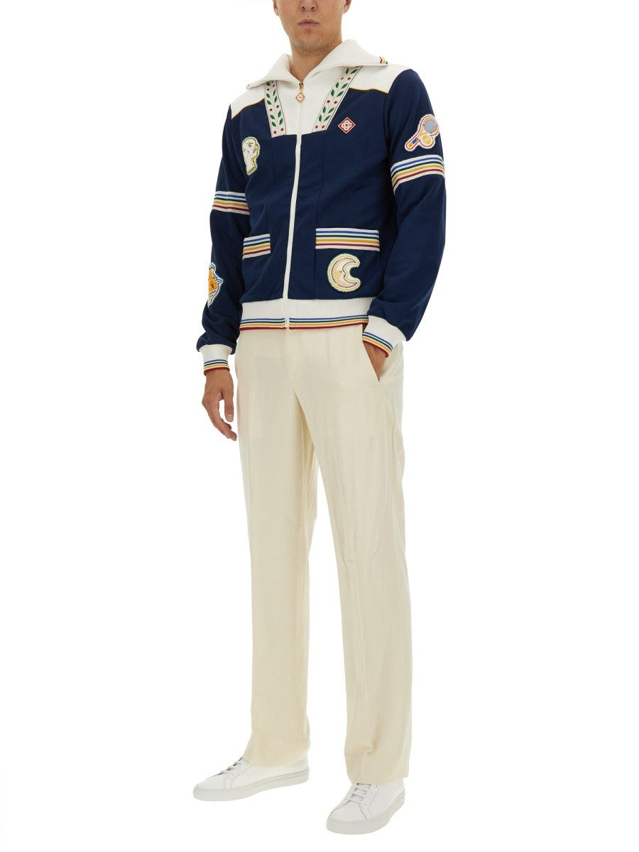 CASABLANCA ZIP SWEATSHIRT.