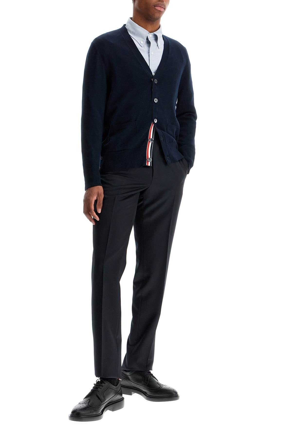 THOM BROWNE 4-bar cotton cardigan for