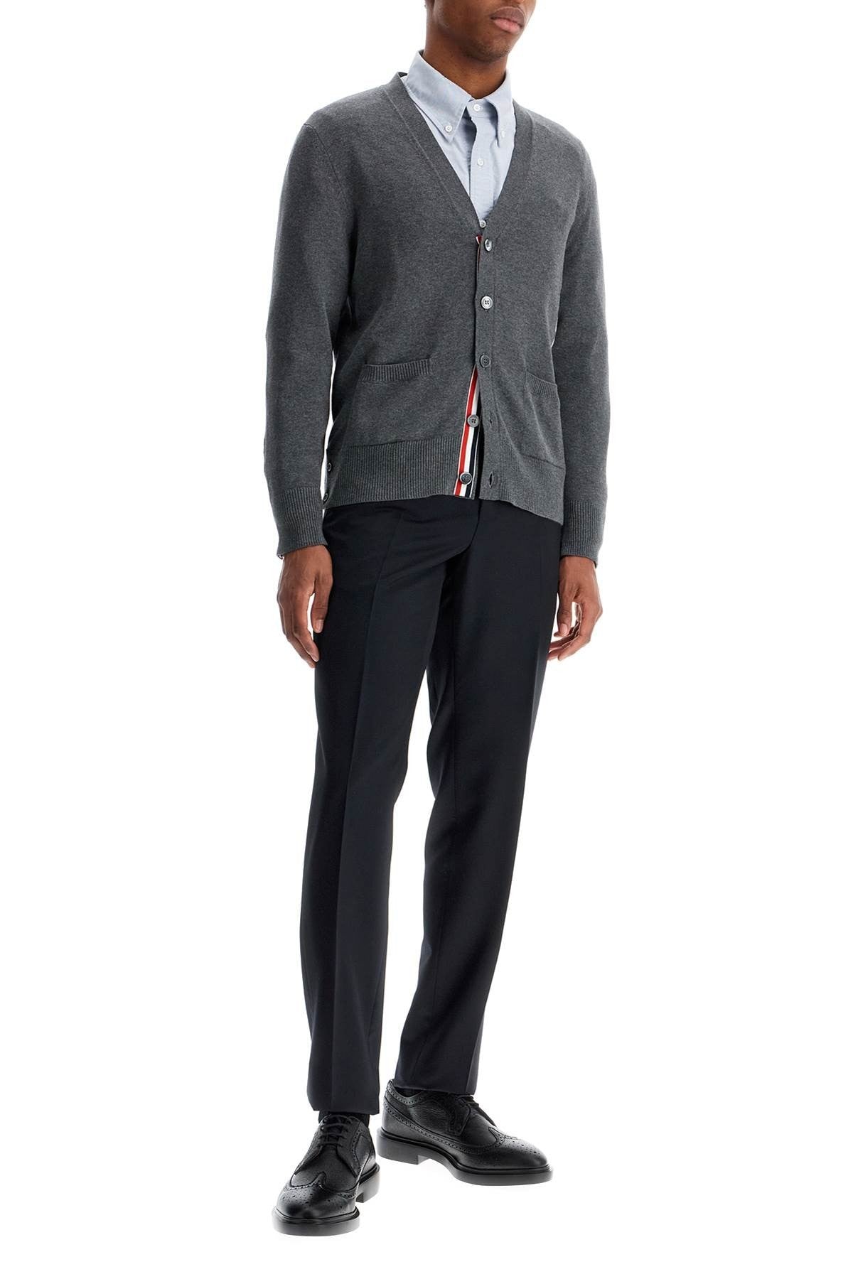 THOM BROWNE 4-bar cotton cardigan for