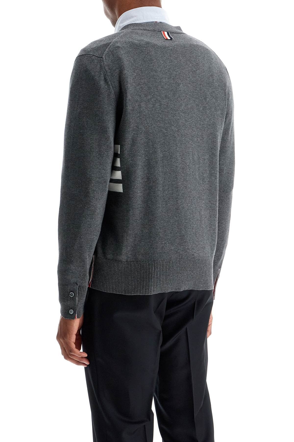 THOM BROWNE 4-bar cotton cardigan for