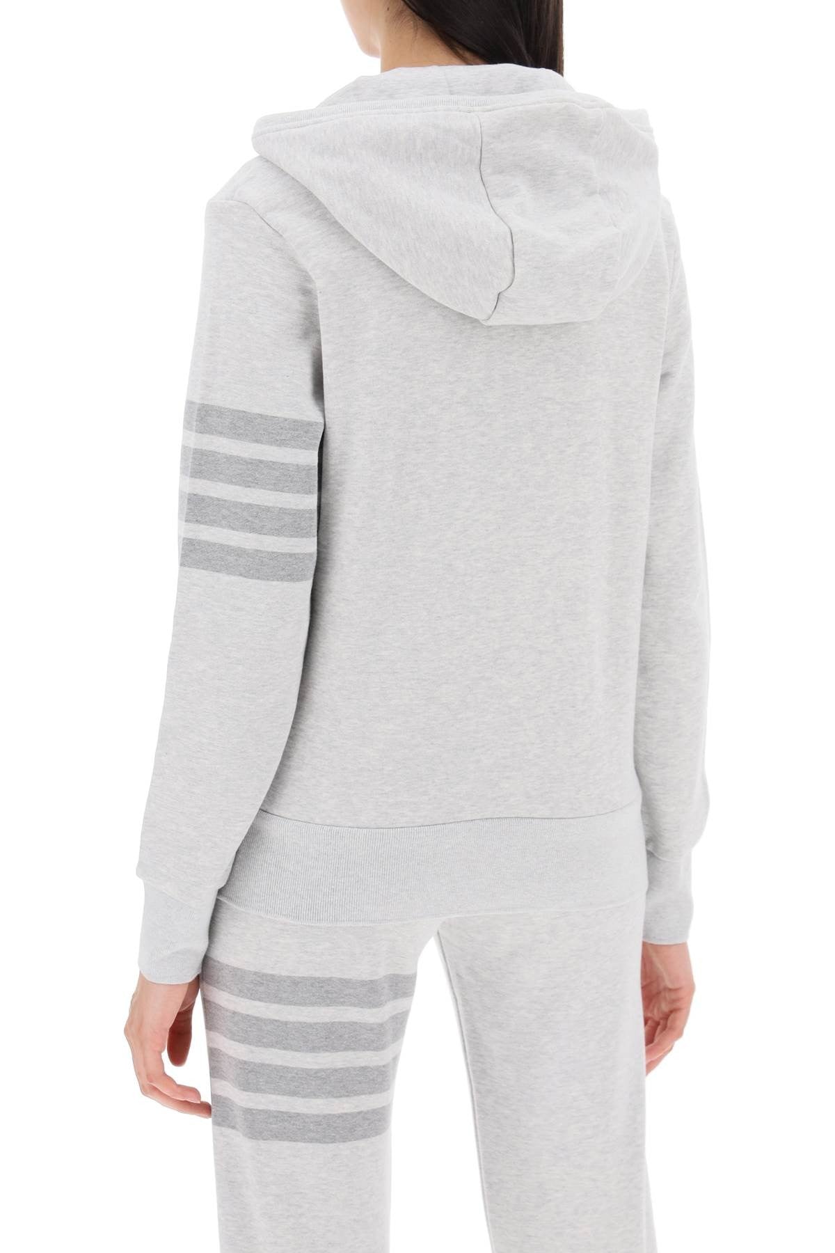 THOM BROWNE 4-bar hoodie with zipper and