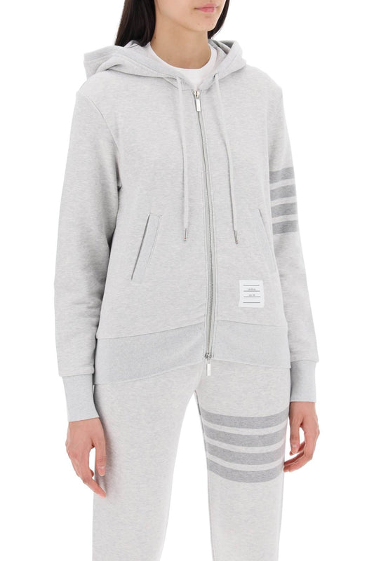 THOM BROWNE 4-bar hoodie with zipper and