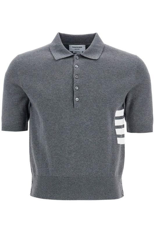 THOM BROWNE 4-bar knit polo shirt