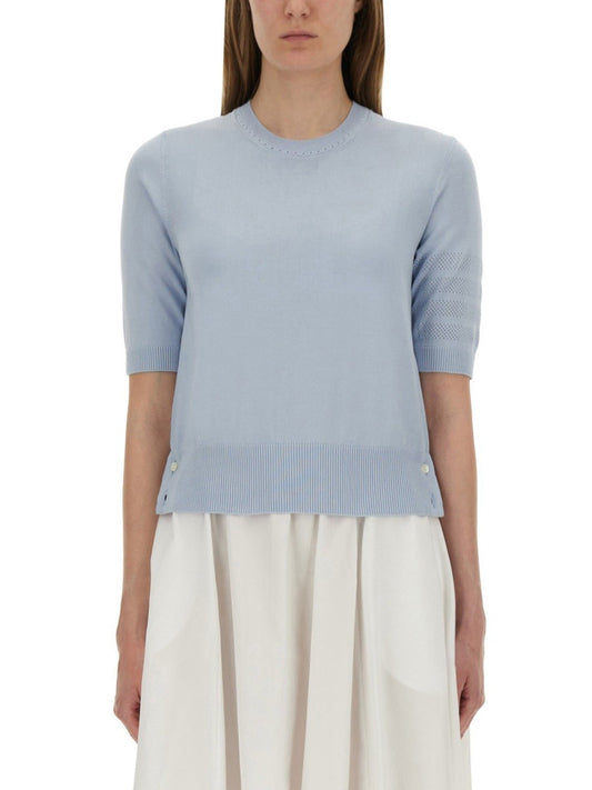 THOM BROWNE "4-BAR" KNITTED T-SHIRT