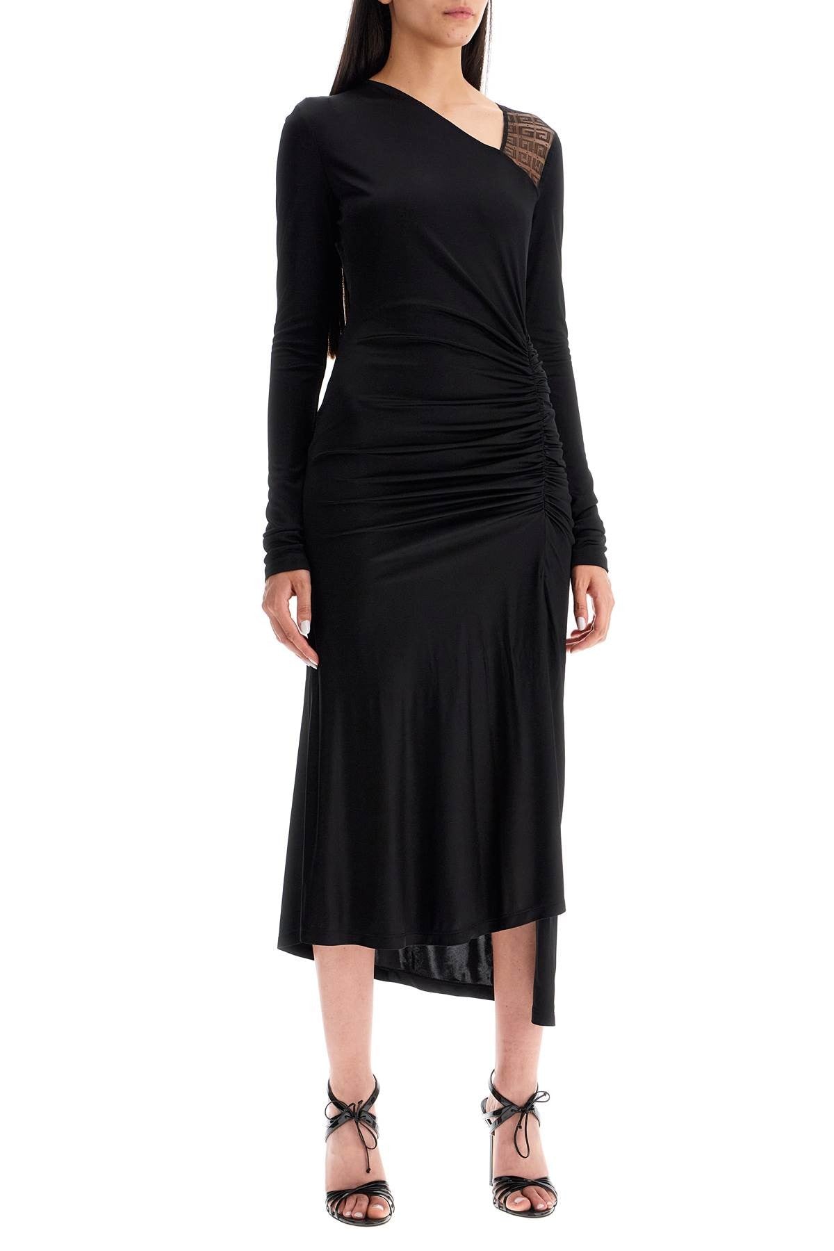 Givenchy "4g draped dress in jersey and lace