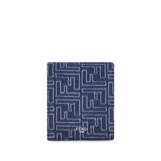 Fendi Blue Fabric Wallet