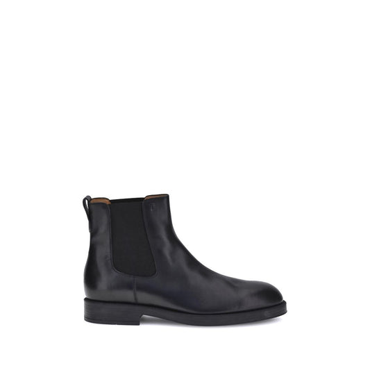 Tod's Black Calf Leather Bos Taurus Chelsea Boots