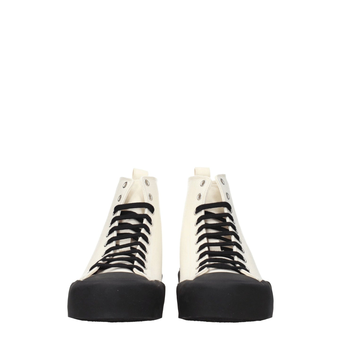 Jil Sander Beige Fabric High Top Sneakers